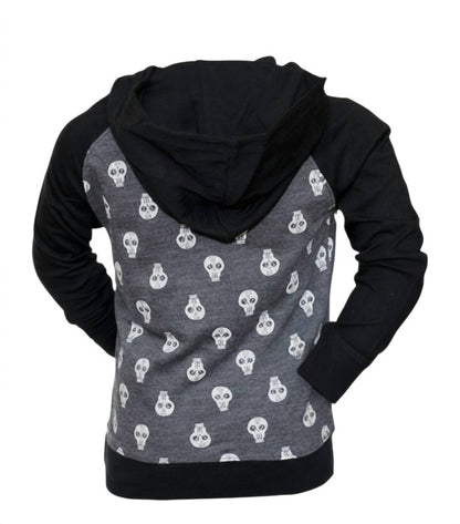 Kids Skull Pull Over Raglan Hoodie