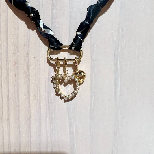 Women's Heart Charm Accent Scarf Necklace