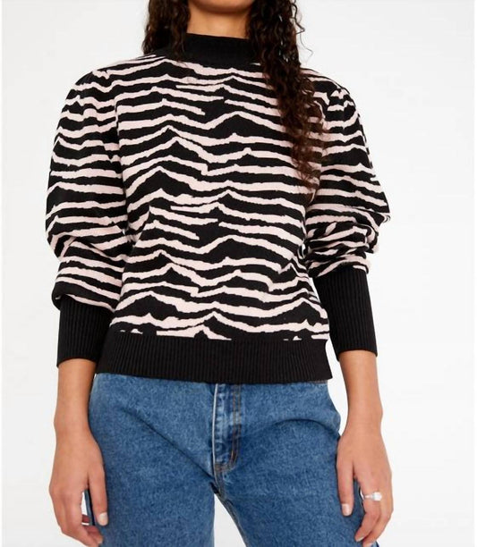 Zebra Print Intarsia-Knit Sweater