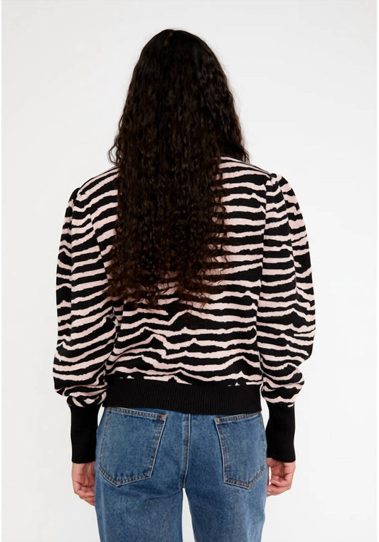 Zebra Print Intarsia-Knit Sweater