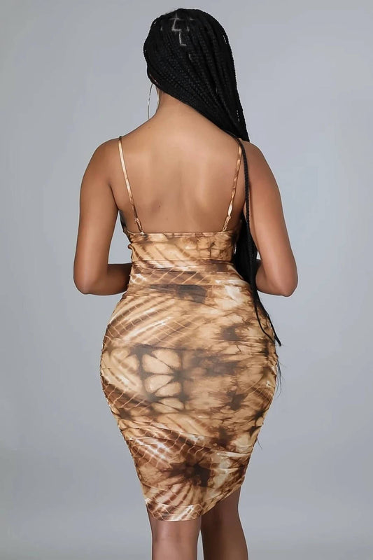 To Dye For Cutout Tie Dye Midi Dress