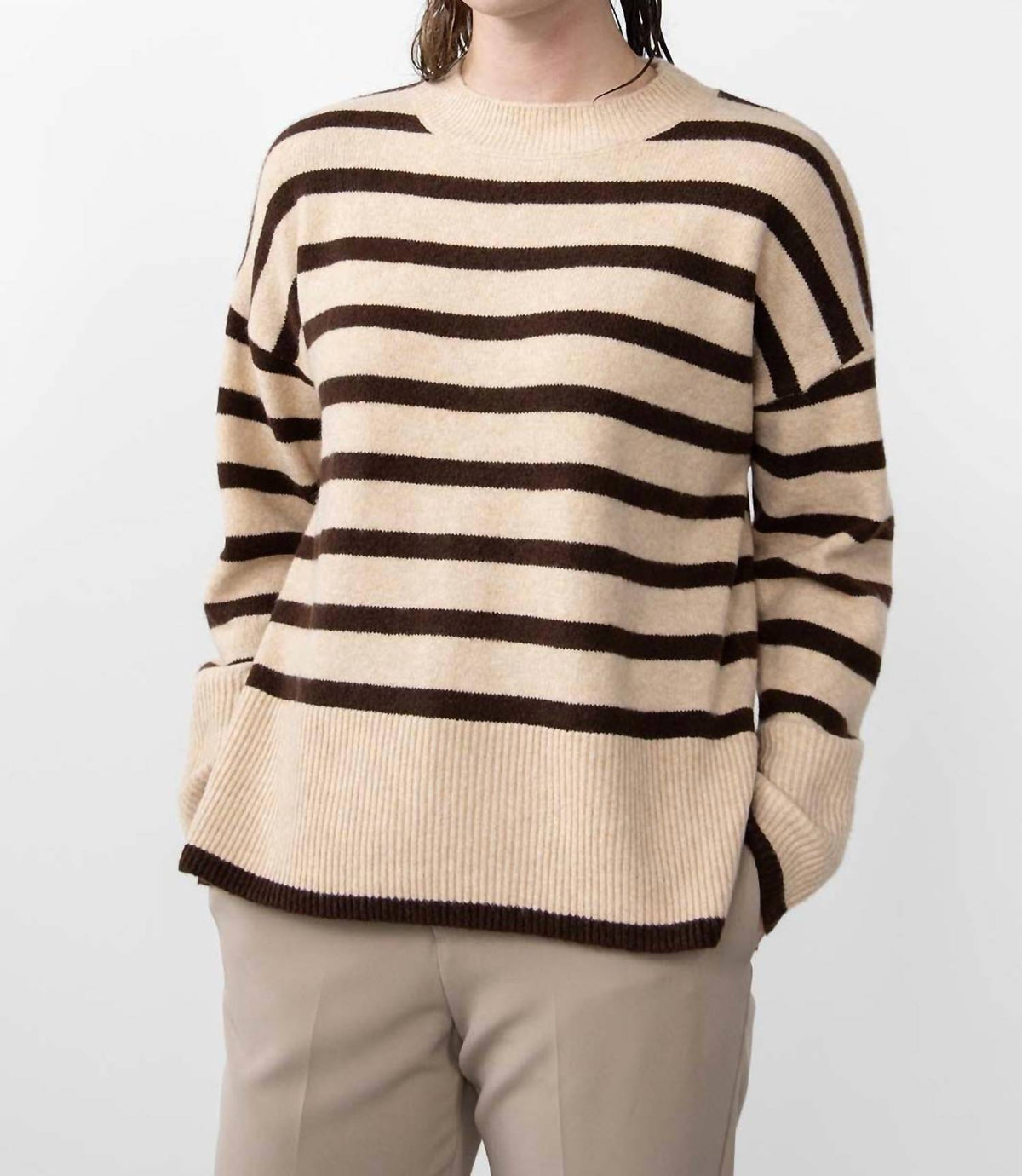 Melina Knitted Striped Pullover
