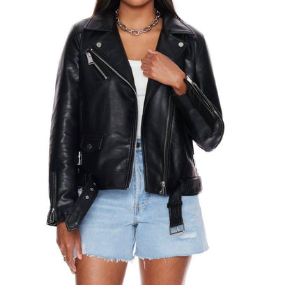 Melissa Faux Leather Biker Jacket