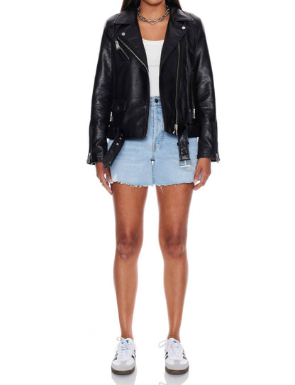 Melissa Faux Leather Biker Jacket