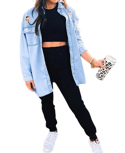 Boss Up Denim Shacket