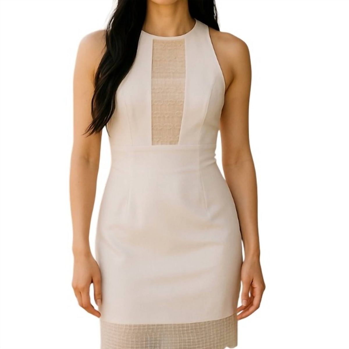 Mesh Panel Sheath Dress
