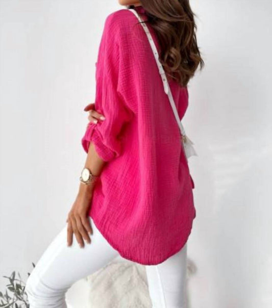 Long Sleeve Oversize Button Down Shirt